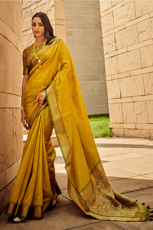 Sophisticated Premium Mustard Yellow Saree Collection